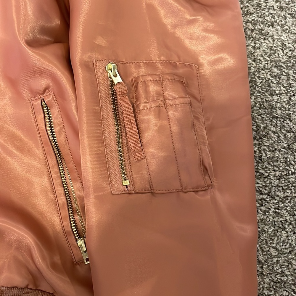 GAP pink satin bomber jacket - Picture 3 of 4